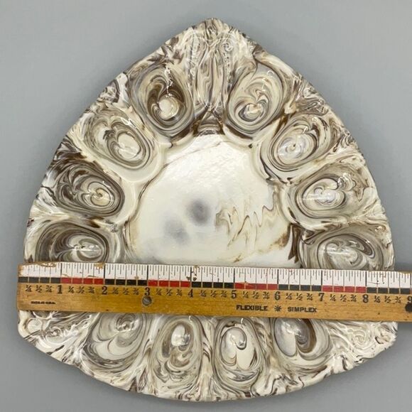 Vintage Nerikomi Technique Deviled Egg Serving Tray Plate Ceramic 1980s Handmade - Picture 6 of 7